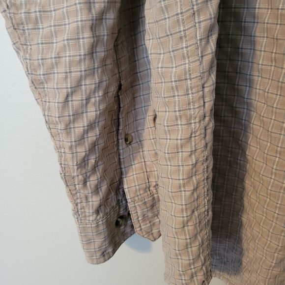 Columbia Sportswear Long Sleeve Button Down Plaid Shirt Cream/Tan Size L - Picture 4 of 6